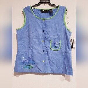 Sag Harbor Linen Blend Top ONLY Size 14